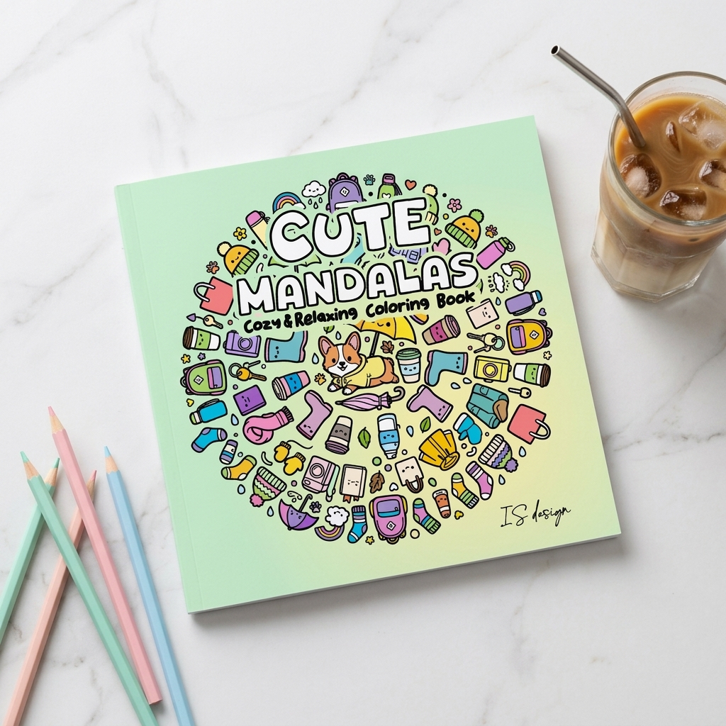 Cute Mandalas libro de colorear para adultos kawaii mandalas mármol