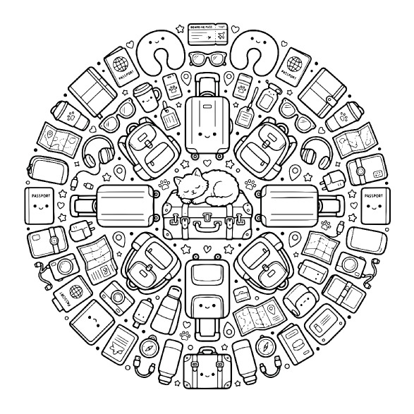 Detalle de una página de Cute Mandalas