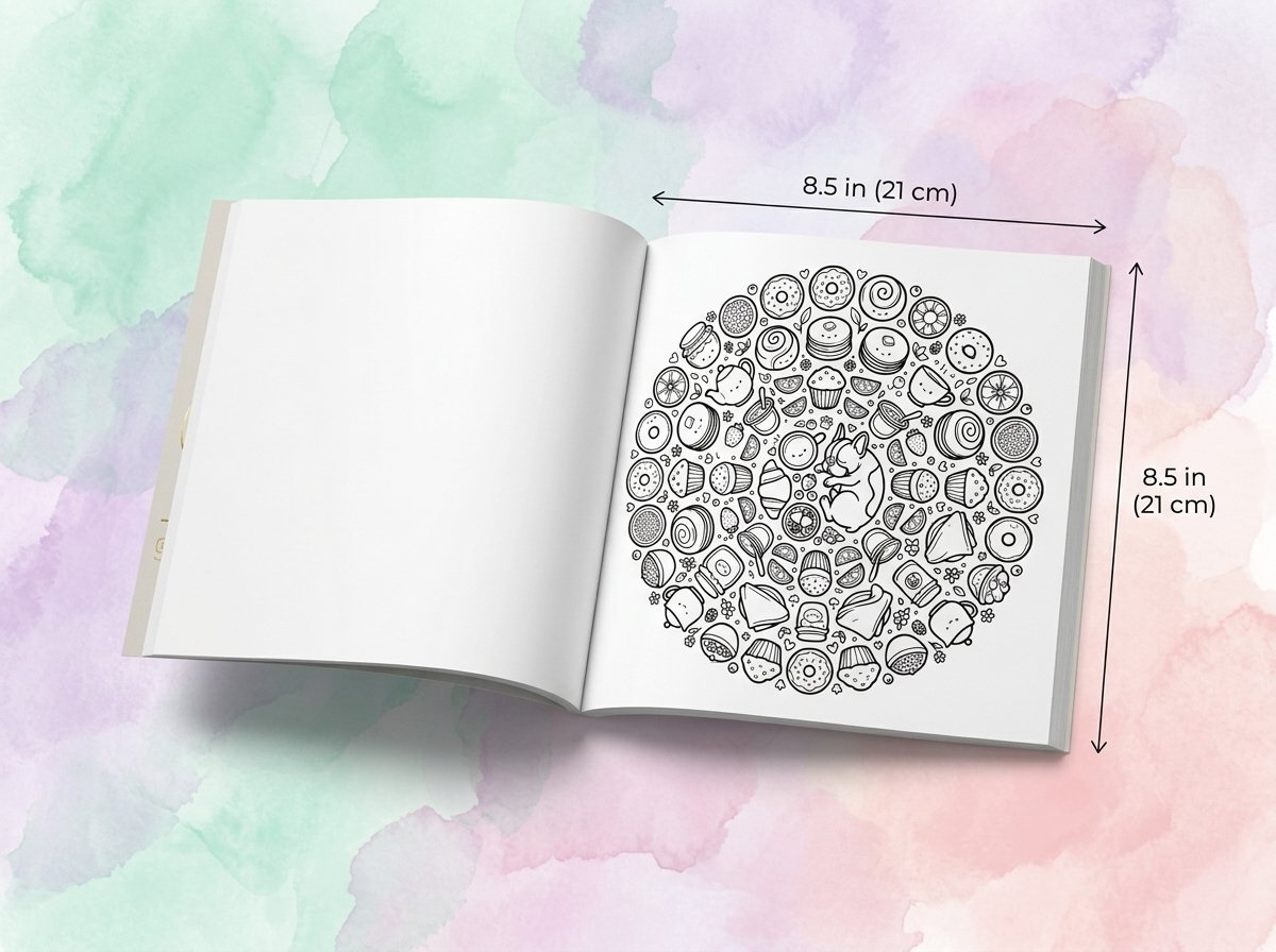 Cute Mandalas, tamaño real 8.5 por 8.5 pulgadas