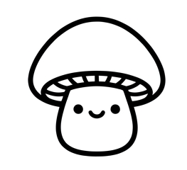 Icono de hongo kawaii